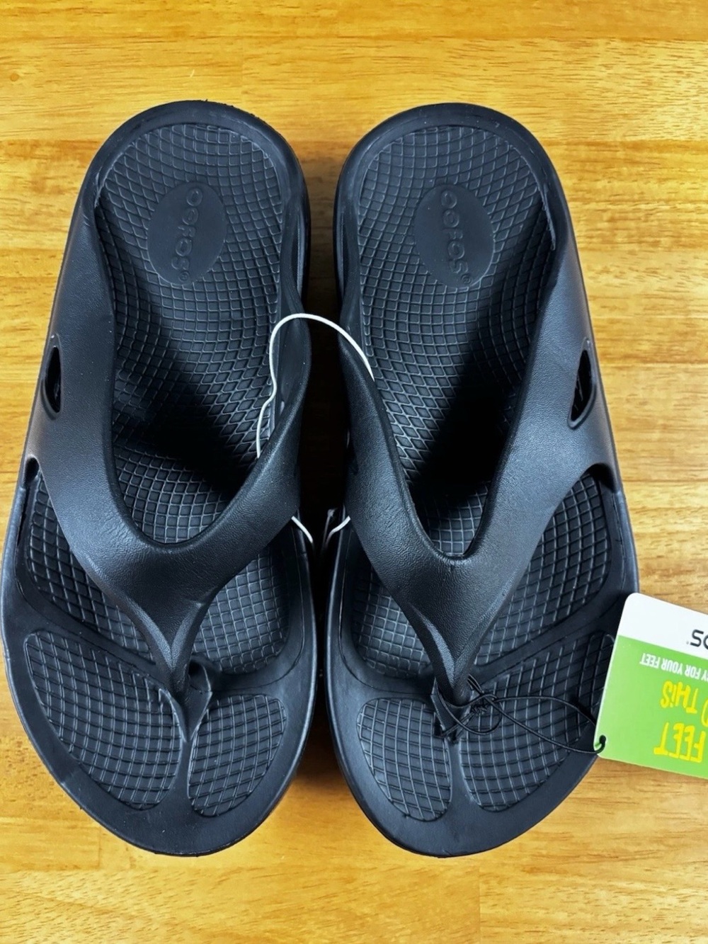 OOFOS Women's Black Thong Sandals Women’s Size 7, Men’s 5, EU 38 Slip On Comfort - Picture 3 of 10